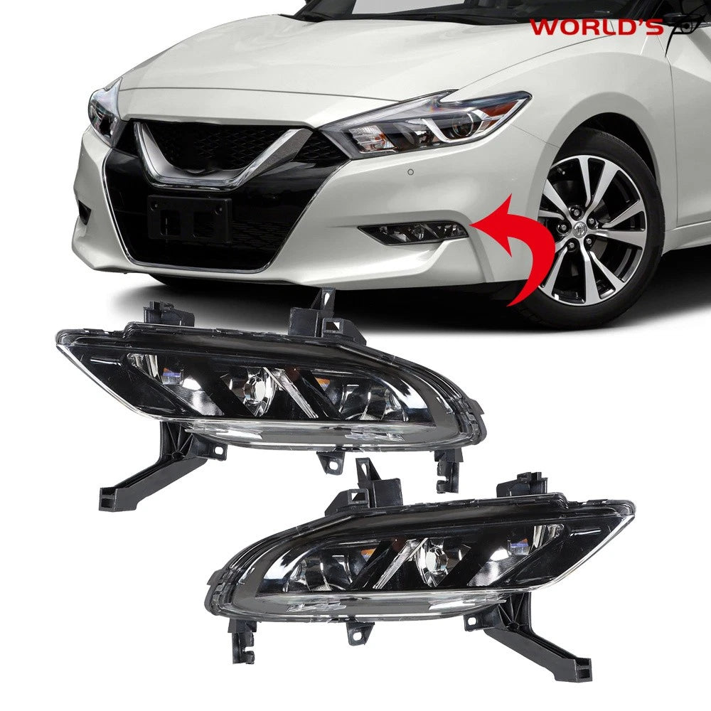 Set of 2 Fog Lights for Nissan Maxima (2016–2019) Clear Lens