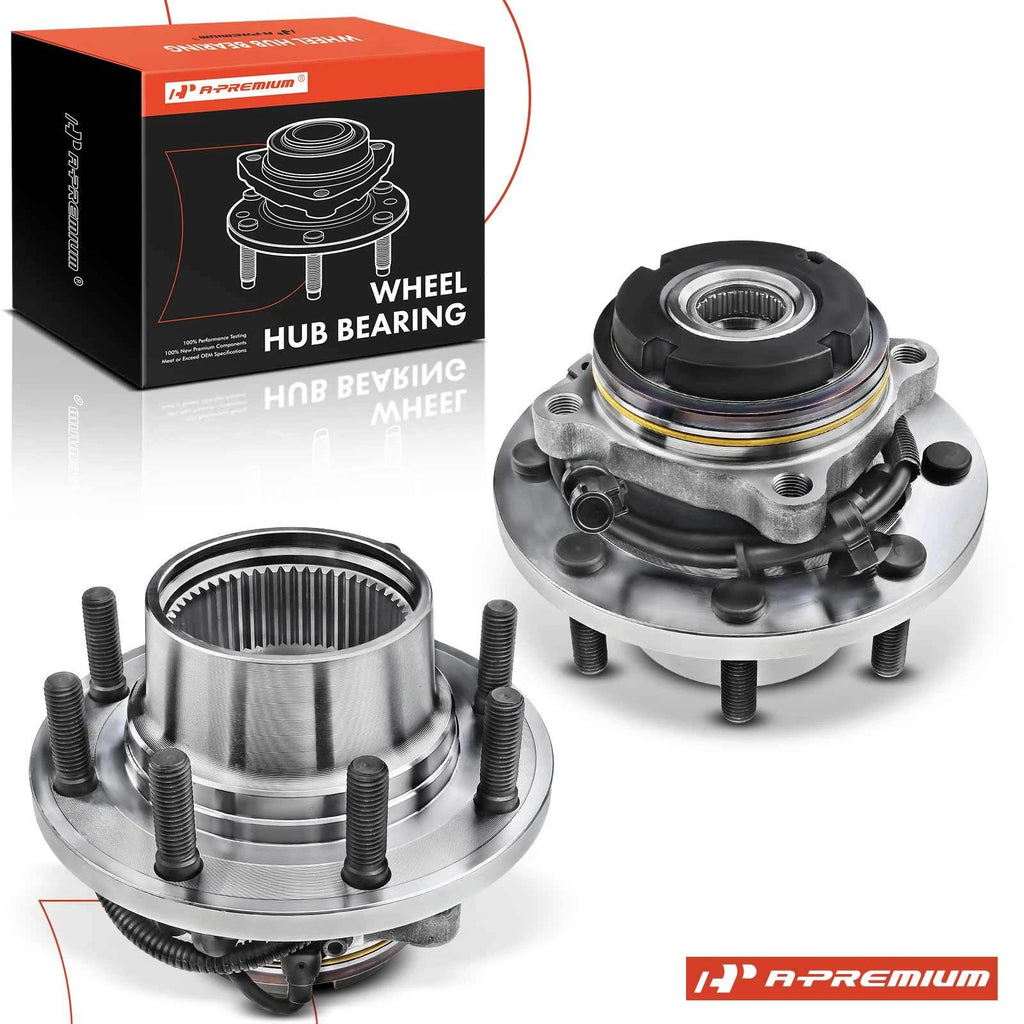 2X Front Wheel Hub & Bearing Assembly for Ford F-250 Super Duty (1999–2004)
