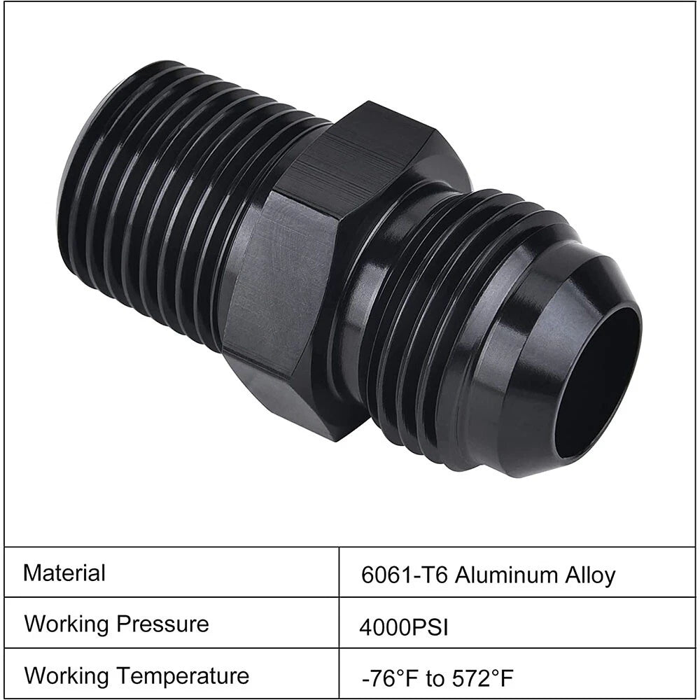 2X 8AN Male Flare to 3/8" Fitting Adapter Aluminum