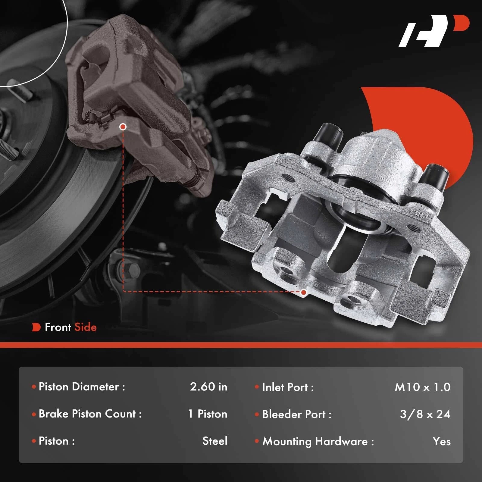 2x Front Brake Calipers for Ford Escape Mazda Tribute (2005-2009)