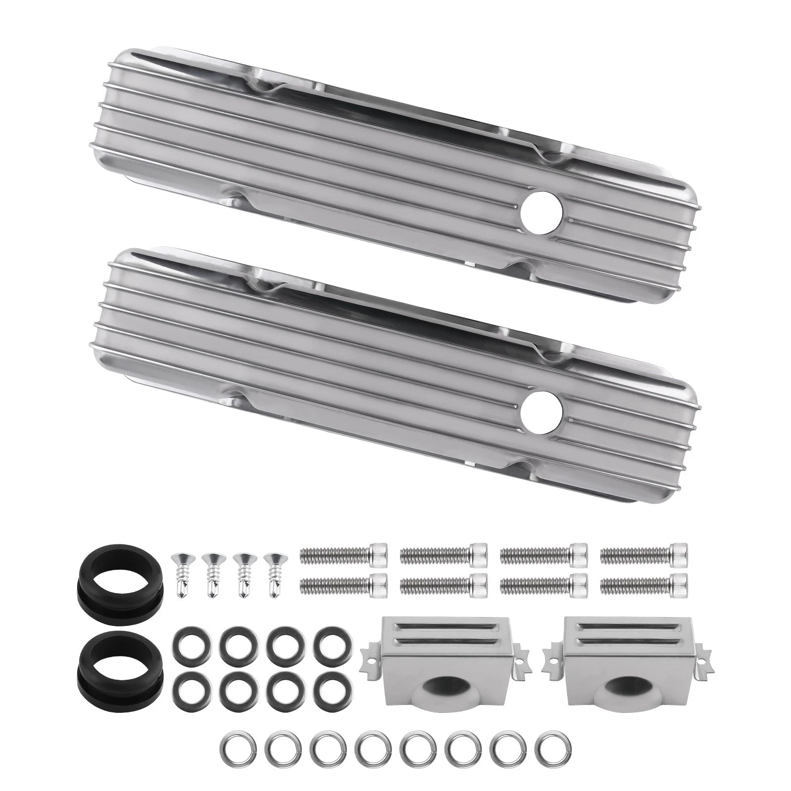 Fabricated Aluminum Valve Covers Mounting Hardware for Small Block 283, 302, 327