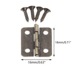 50Pc Antique Bronze Tiny Hinge for Jewelry Box Door (18x16mm)