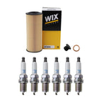 Wix Engine Oil Filter & NGK Spark Plugs Set for Audi A6 A7 A8 Q7 S5 Touareg (2010–2023)