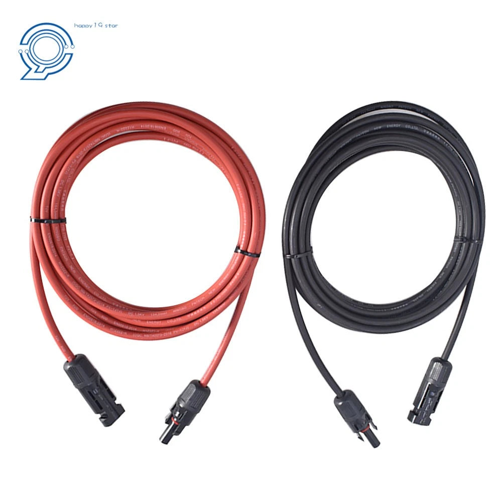 Solar Panel Extension Cable Wire Connector 12AWG for Universal Use (10ft)