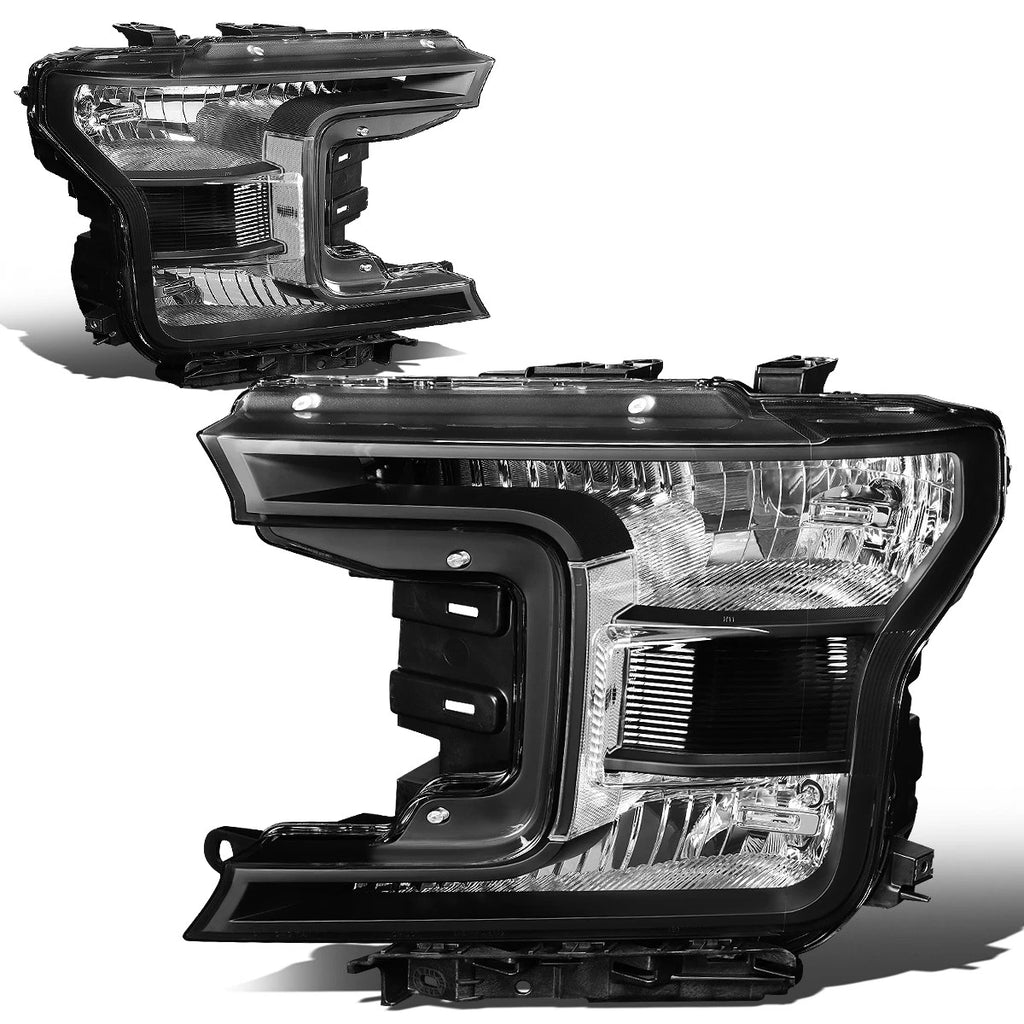 OE Style Black Housing Clear Side Driving Headlight Lamps for Ford F150 (2018–2020)