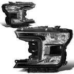 OE Style Black Housing Clear Side Driving Headlight Lamps for Ford F150 (2018–2020)