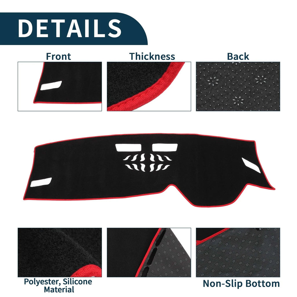 Dashboard Cover Mat for Volkswagen Golf 8 (2021–2024) Sun Protector Black Red