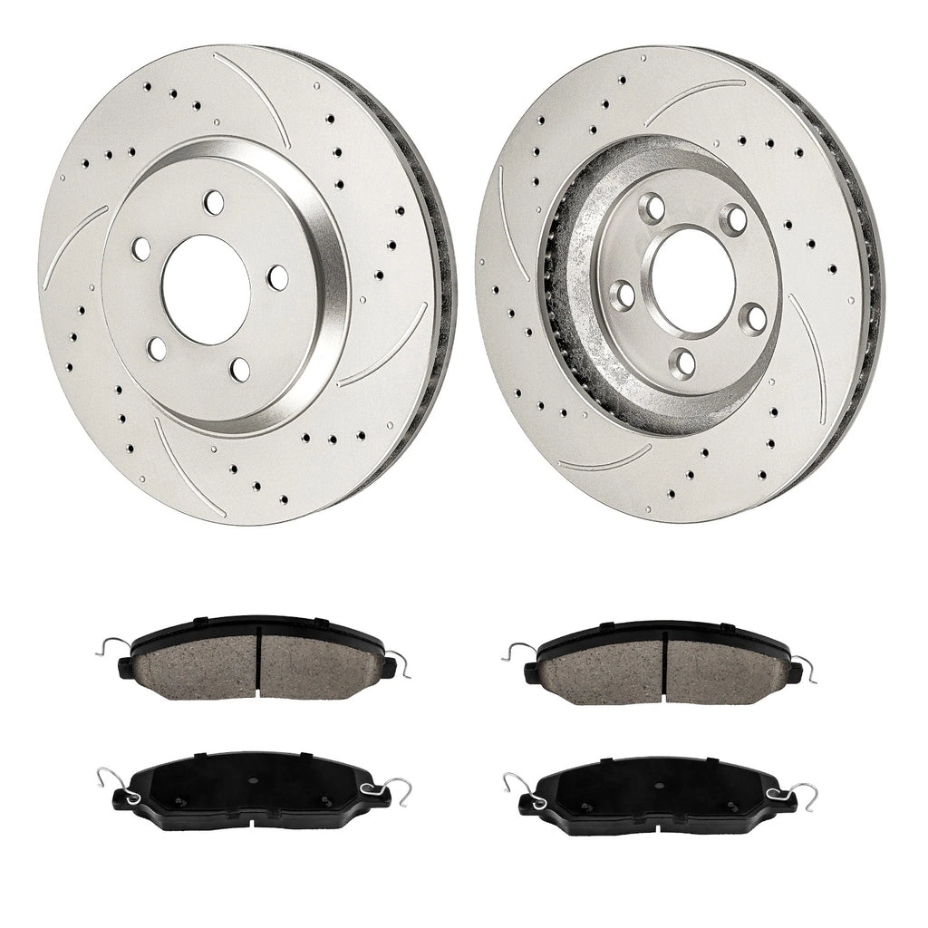 Front Brake Rotors and Ceramic Pads Kit for Ford Mustang (2005–2010)