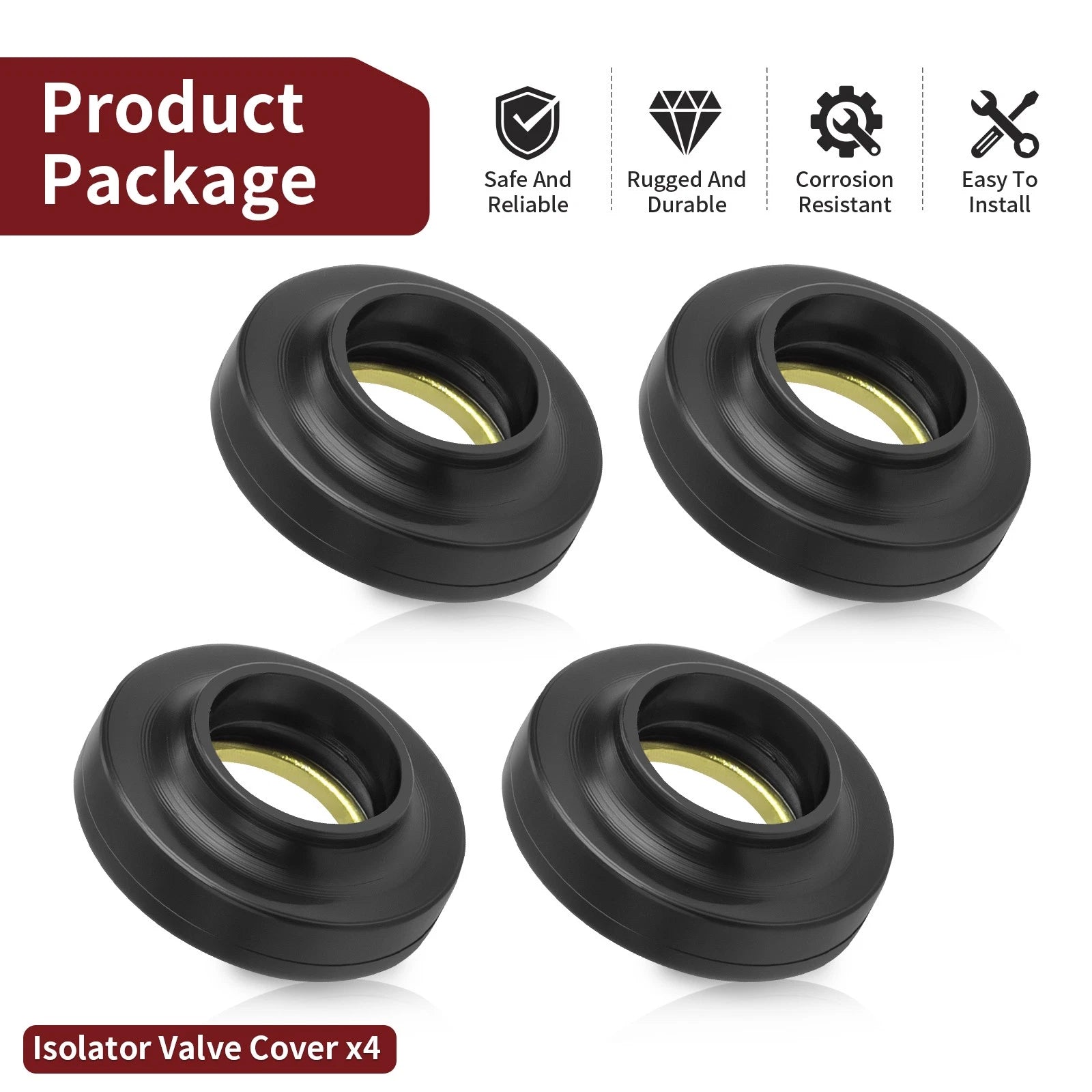 4 Pack Isolator Valve Cover for Polaris Ace General RZR Sportsman Ranger (2014–2023) 5413806
