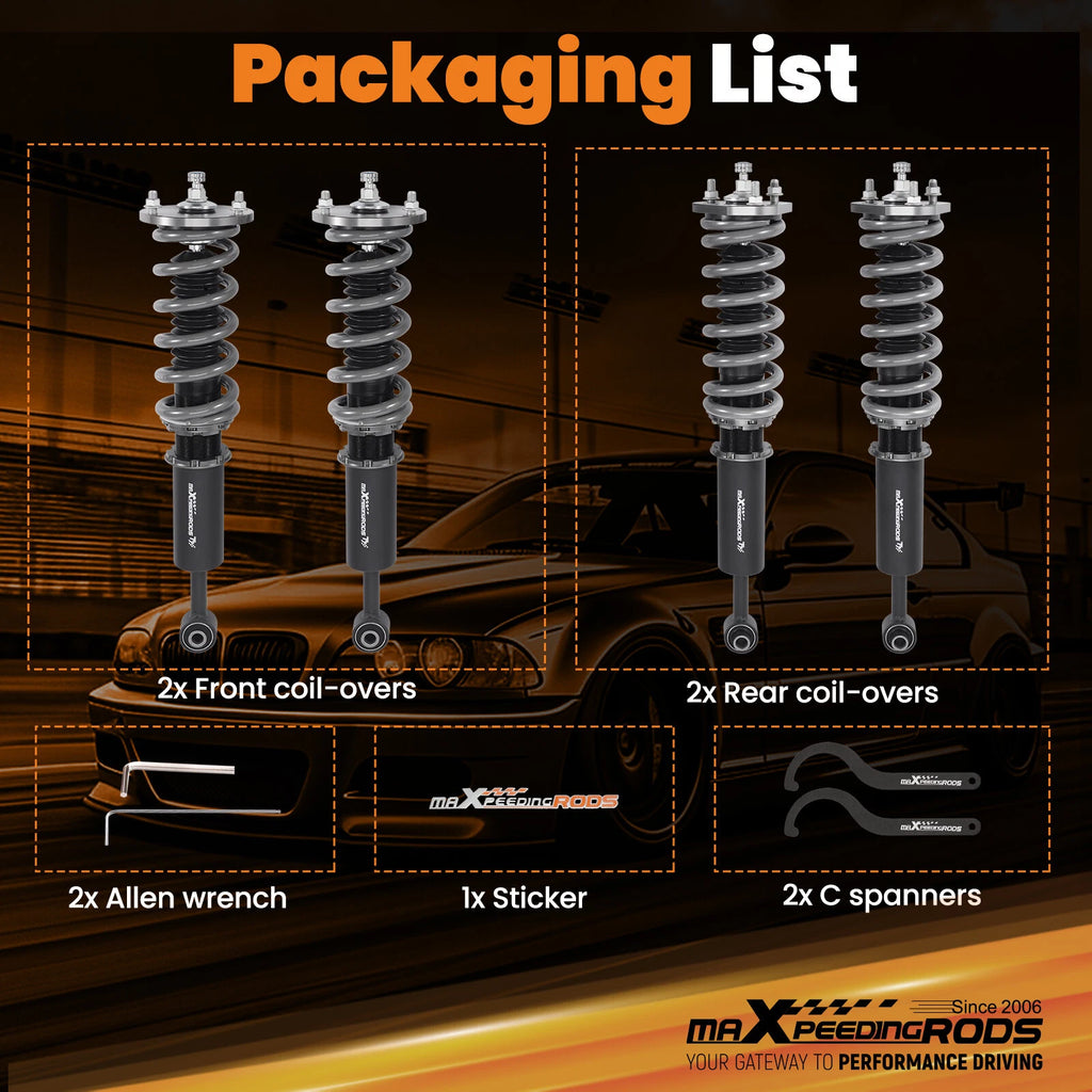 Coilover Struts Kit for Lexus IS250 IS350 ISF RWD Sedan (2006-2013)
