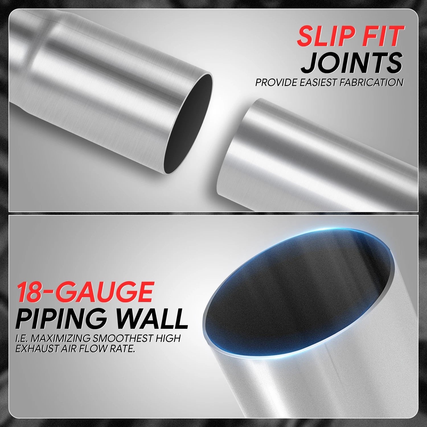 45 Degrees Bend Exhaust Pipe for Universal Applications (18-Gauge, 2" OD)