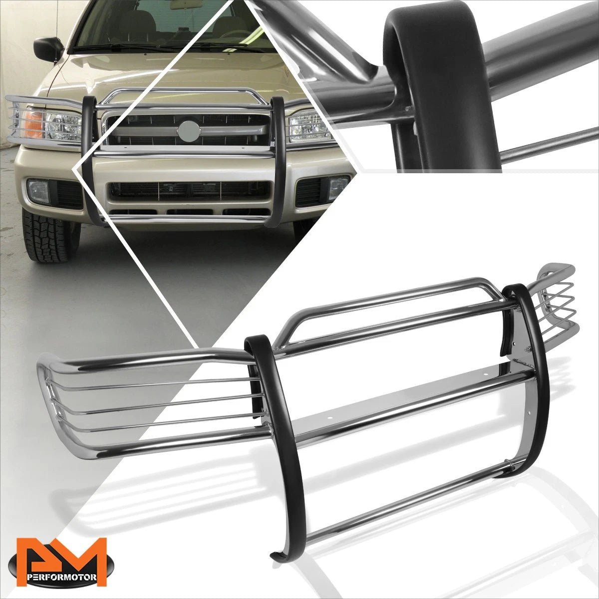 Front Bumper Brush Grille Guard Protector Chrome for Nissan Pathfinder (1996–2004)