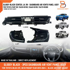 Glossy Black Dashboard Air Vents Panel for Toyota Hilux Revo (2015-2024)