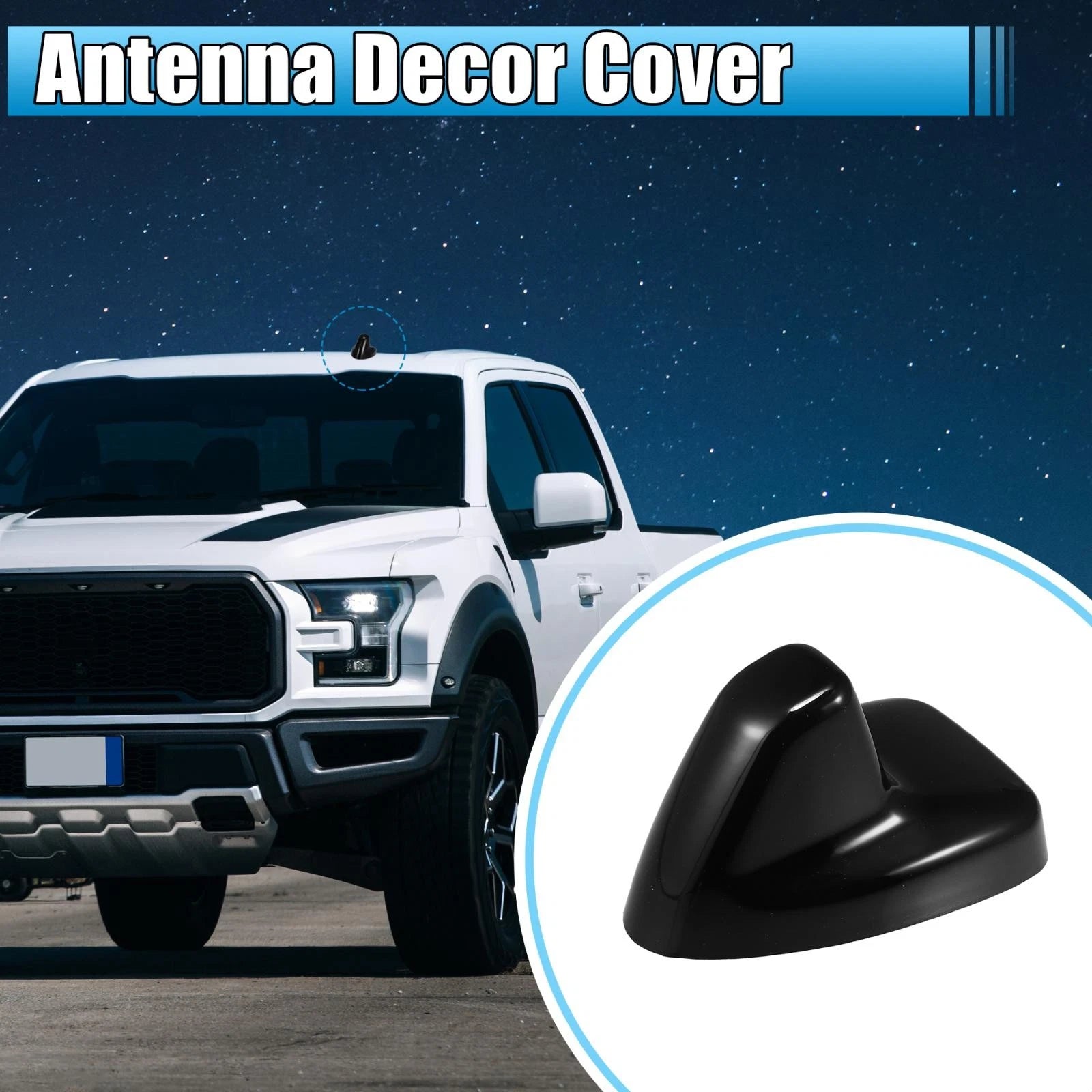 Shark Fin Antenna Roof Aerial Cover Trim Black for Ford F-150 (2015–2020) 746453217625