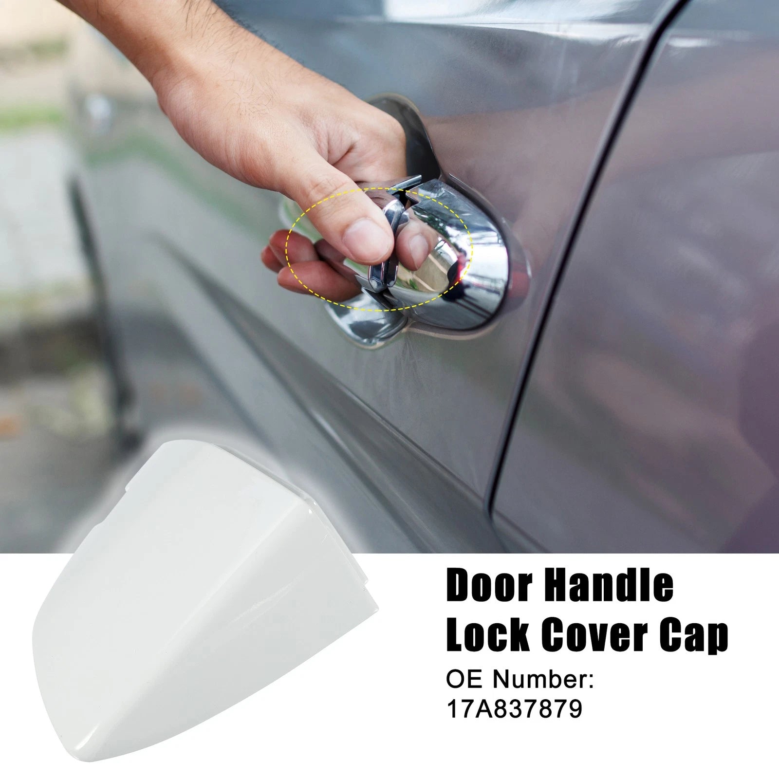 Front Left Door Handle Cover for Volkswagen Jetta (2011–2018) - White