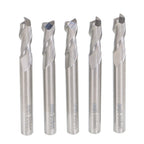 Set of 5 Carbide End Mills for Various Applications (1/4")