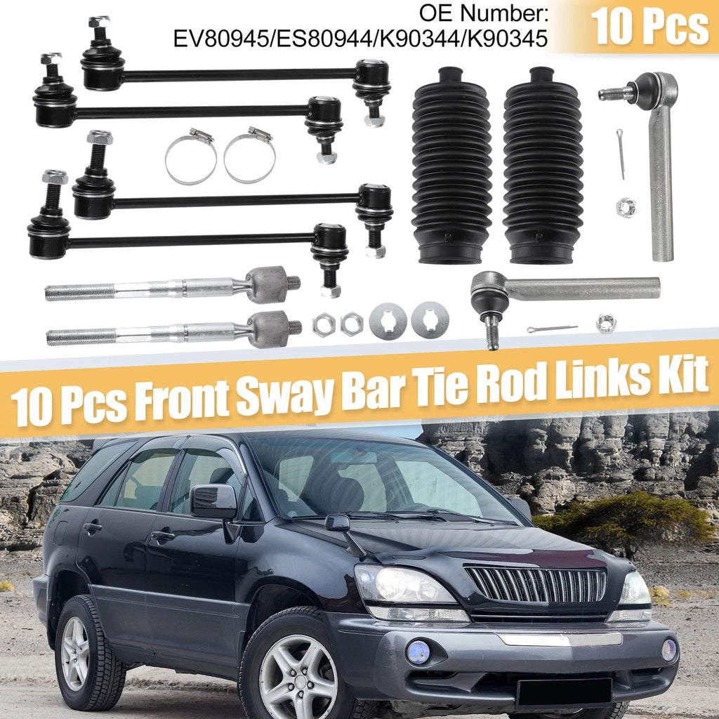 10 Pcs Front Tie Rod End Sway Bar Link for Toyota Lexus RX330 (2004–2006)