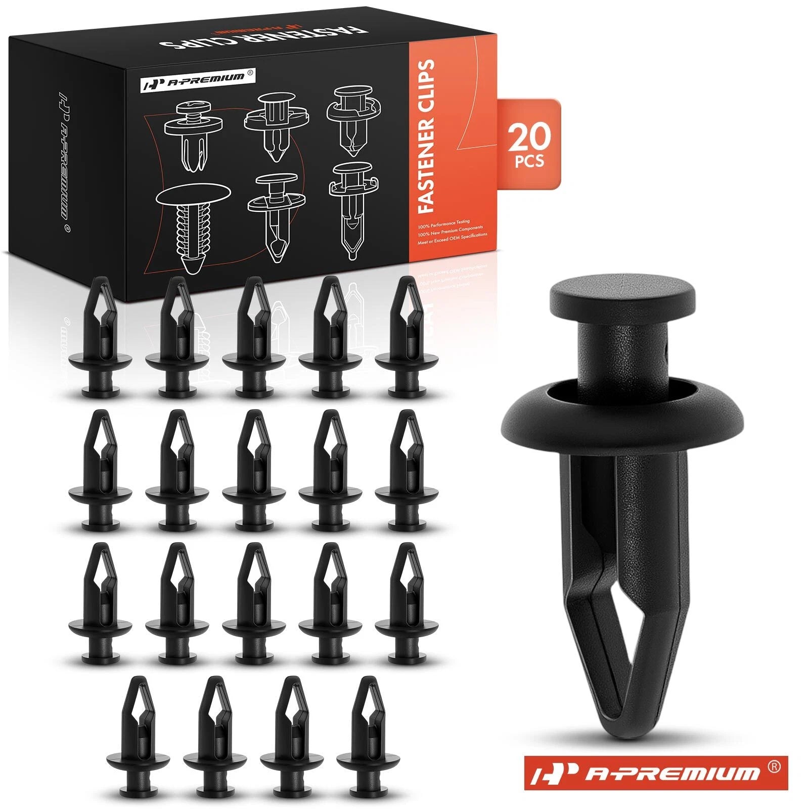 Set of 20 Nylon Body Side Moulding Retainers for Nissan Sentra (1986–On)