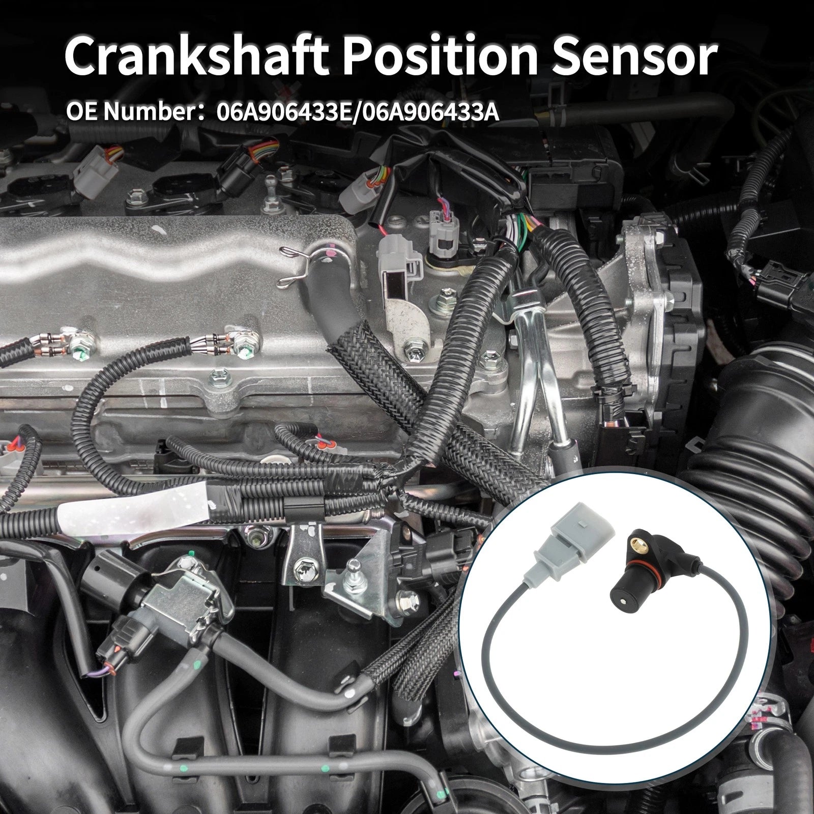 Crankshaft Position Sensor for Audi A4 B7 2.7 TDI (2005–2008) No. 06A906433E