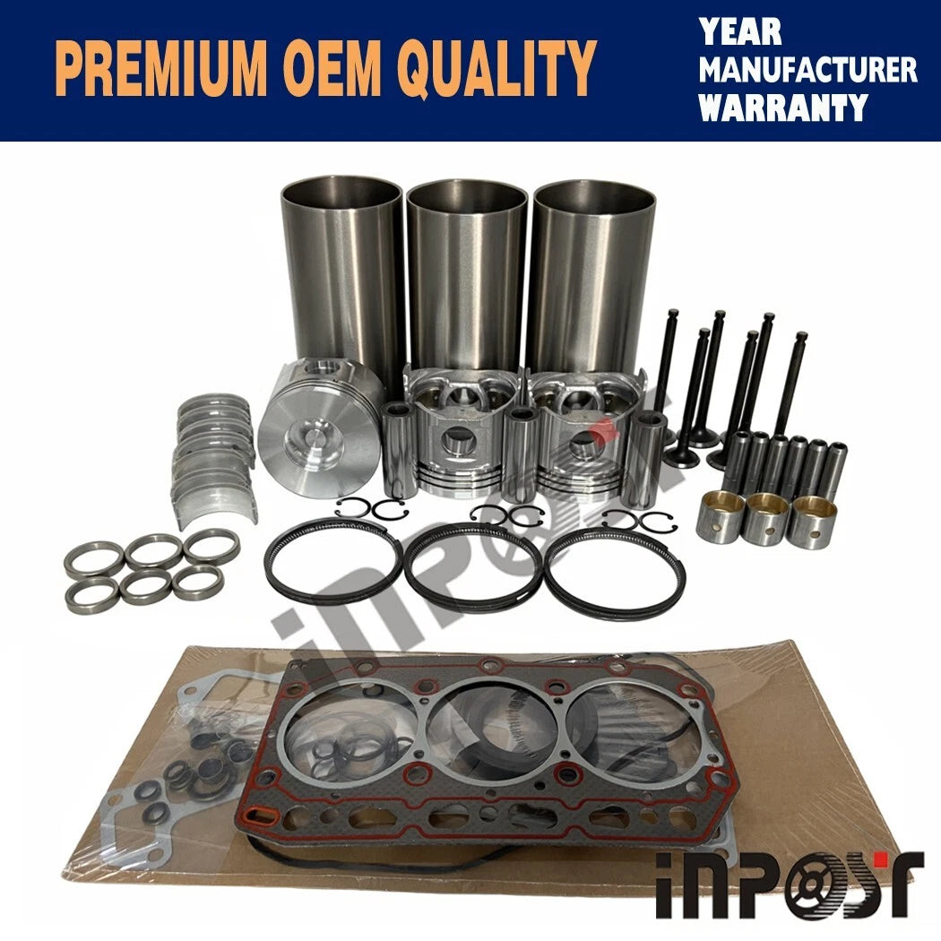 Overhaul Rebuild Kit for Yanmar 3TNV88 (Hitachi ZX35U-2, Takeuchi TB135 TB235 TB250)