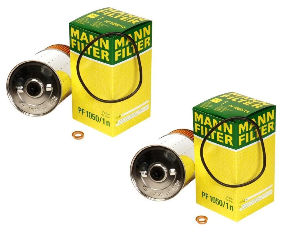 Set of 2 Engine Oil Filters PF1050/1n for Mercedes W124 W201 (1985–1995)
