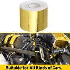 2 Inch Gold Reflective Intake Heat Tape for Universal Use (33FT)