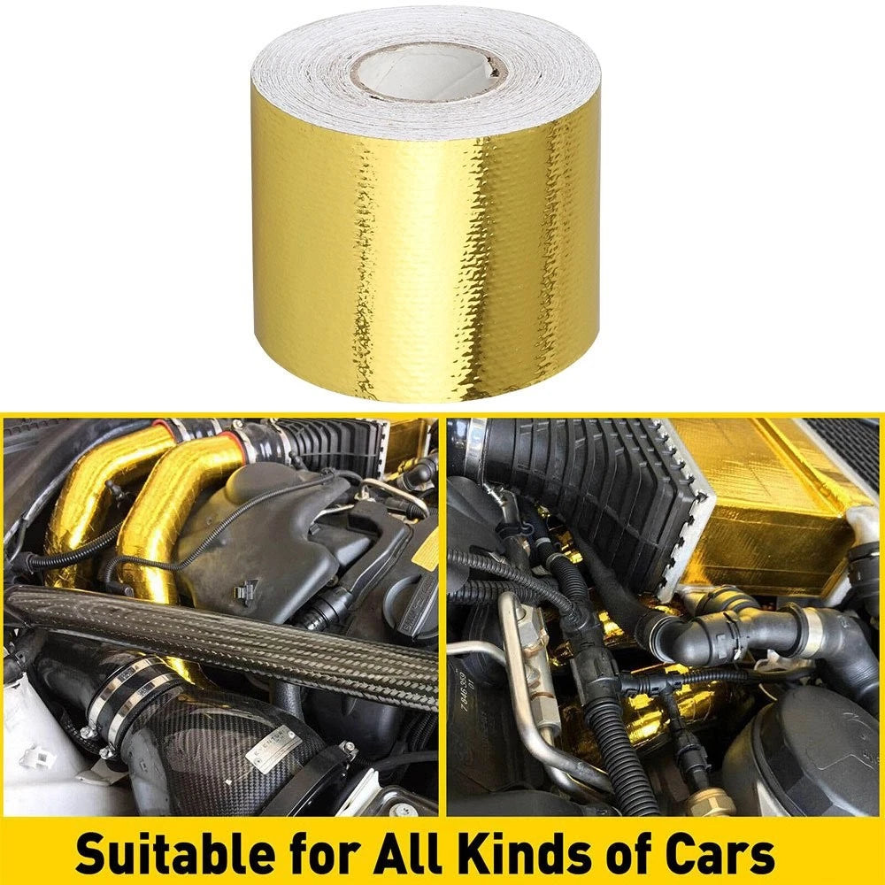 2 Inch Gold Reflective Intake Heat Tape for Universal Use (33FT)