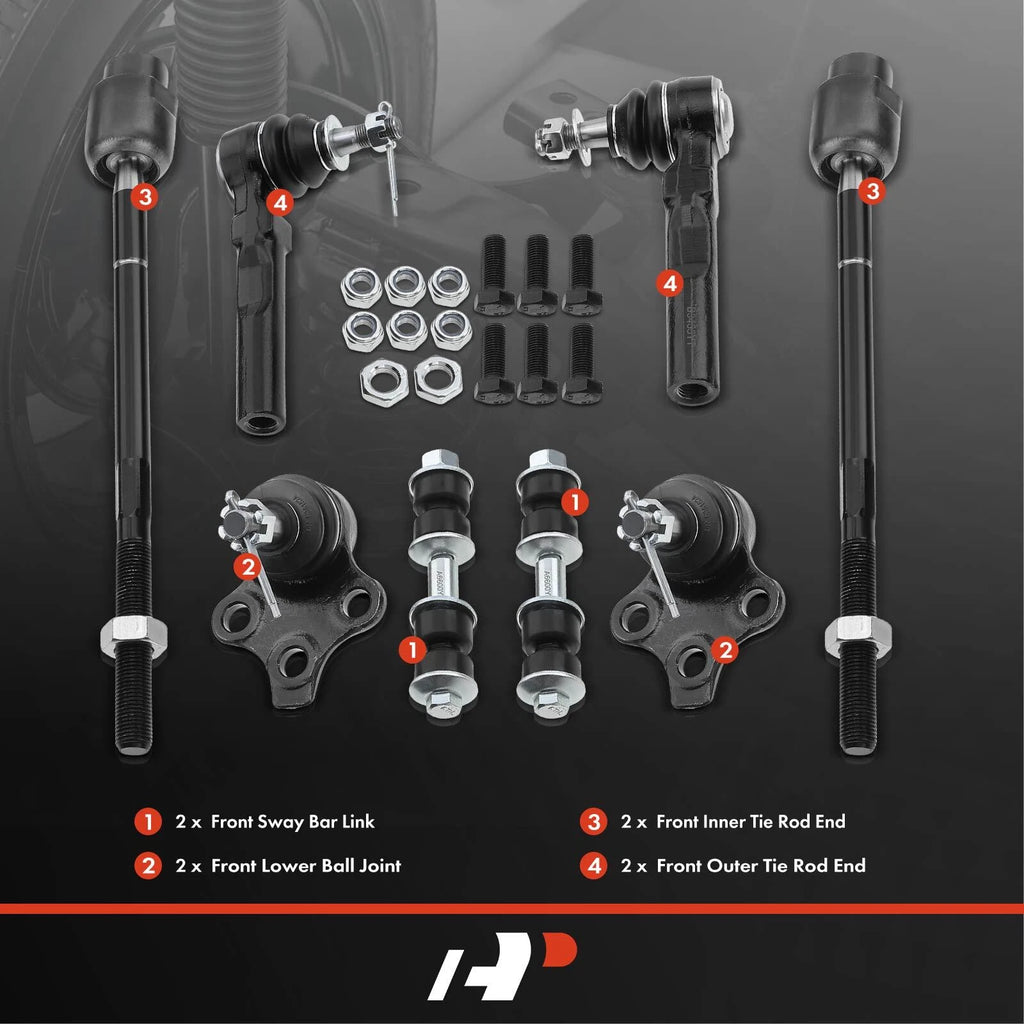 Set of 8 Front Sway Bar Link Tie Rod Ends for Chevy Malibu (1997–2003)