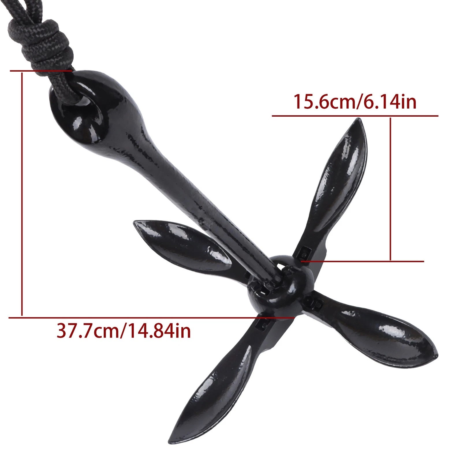 Set of 2 Black Folding Anchors for PWC Canoe Jet Ski