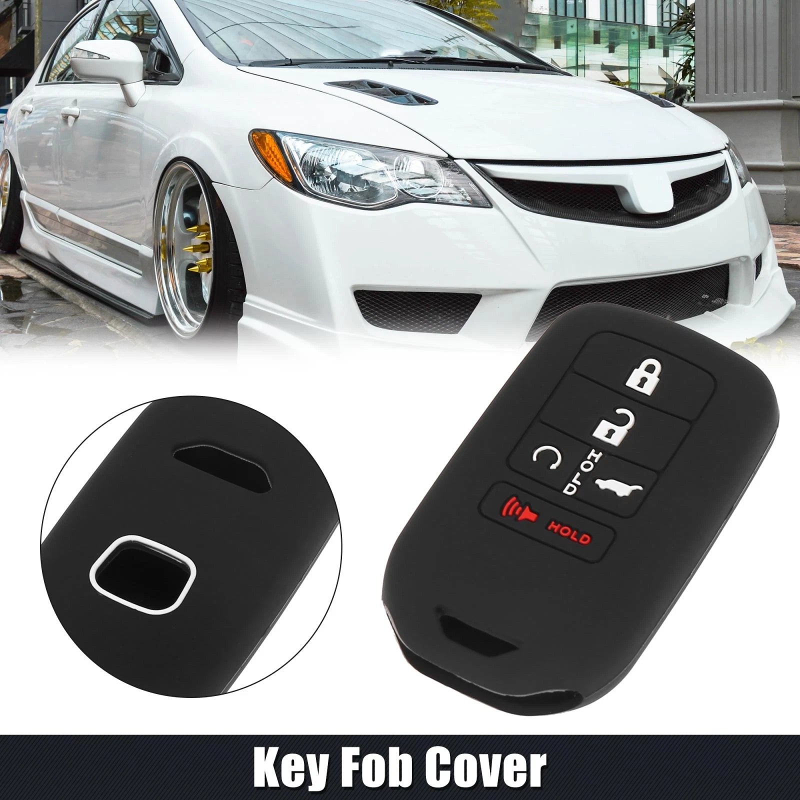 Car Key Fob Cover 5 Button for Honda Accord Civic CR-V (2010–2023)