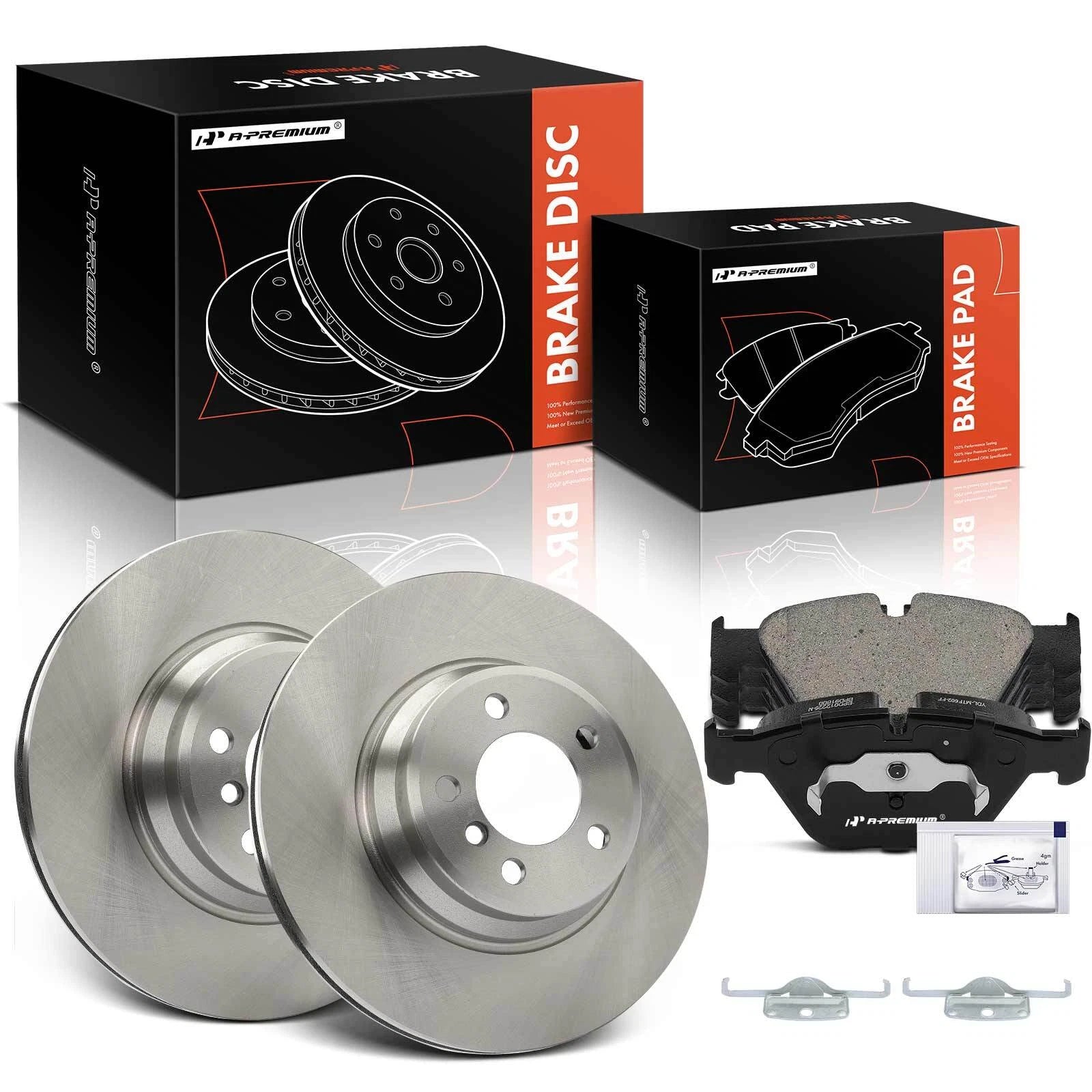 Front Disc Brake Rotors & Ceramic Pads for BMW 745i 2002–2005