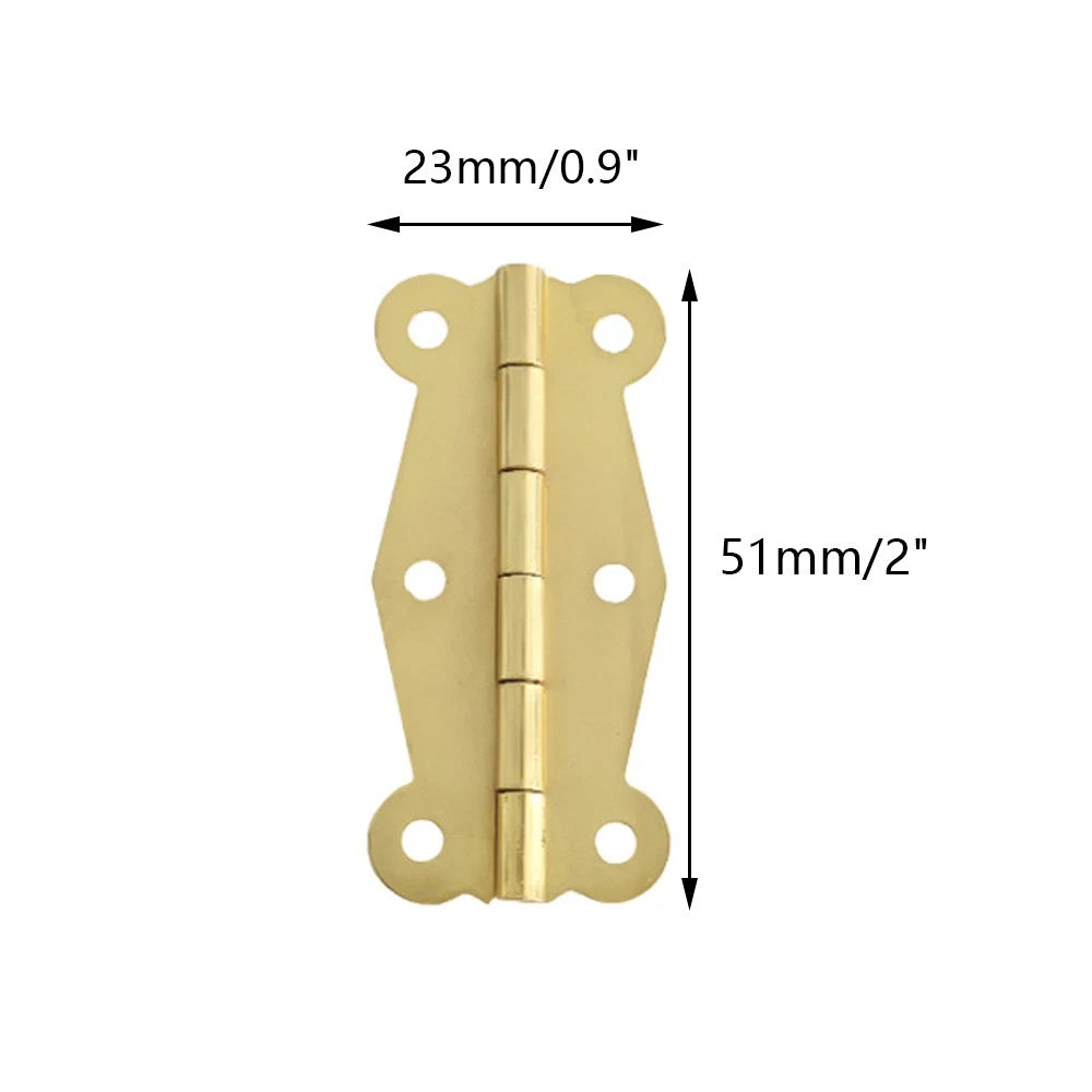 Set of 6 Wooden Box Hinges for Jewelry Box Cabinet Toolbox - Gold