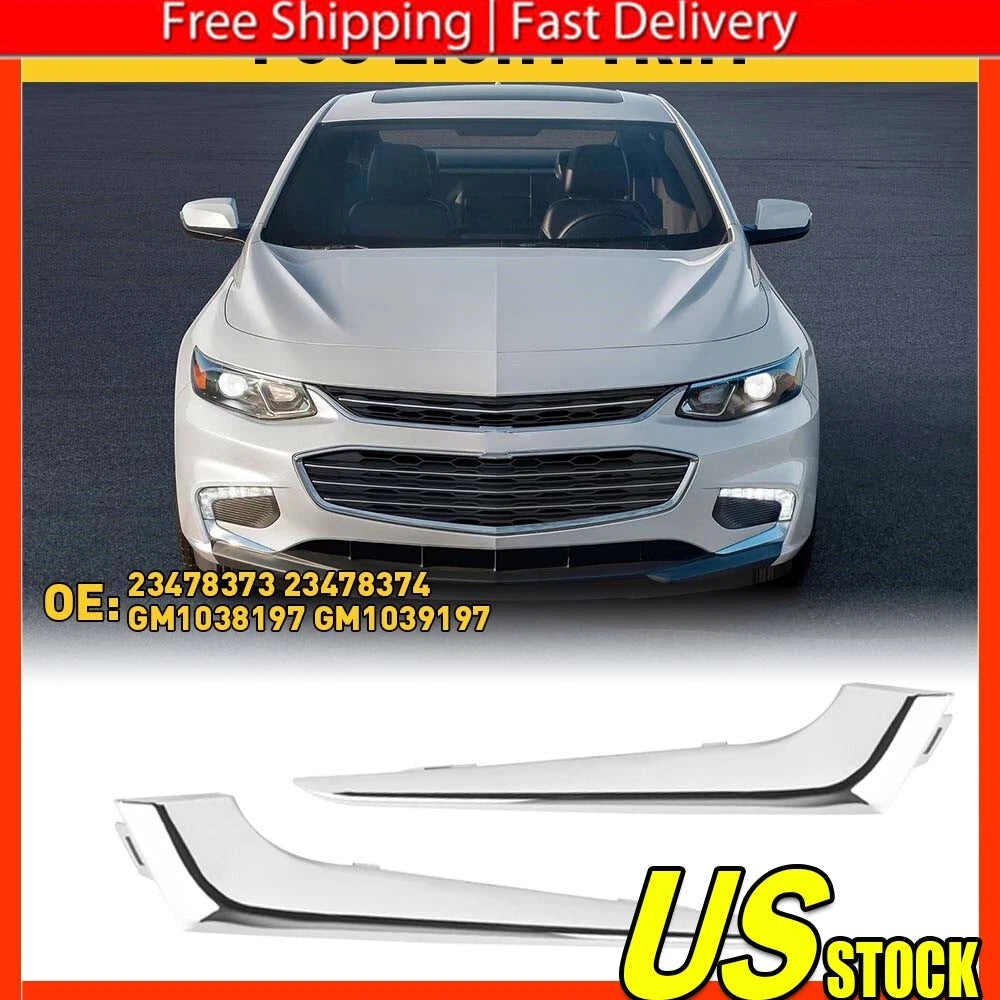 Pair Front Bumper Grille Insert Fog Light Trim for Chevy Malibu (2016â2018)
