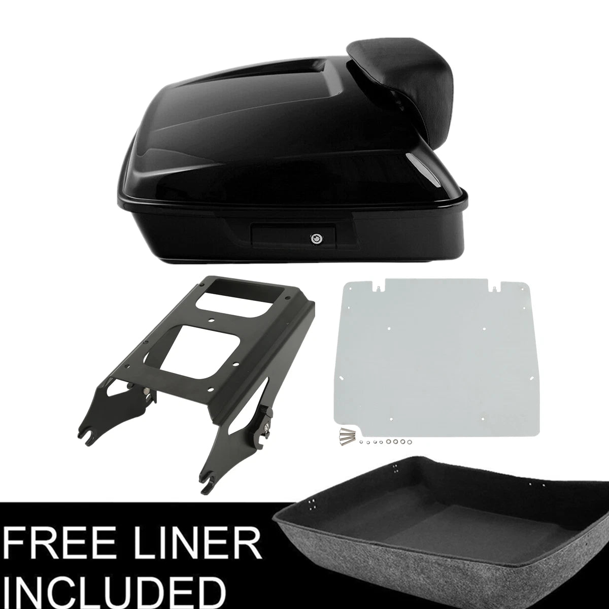 Chopped Trunk Pad Mount Rack Base Plate for Harley Touring (2009–2013)