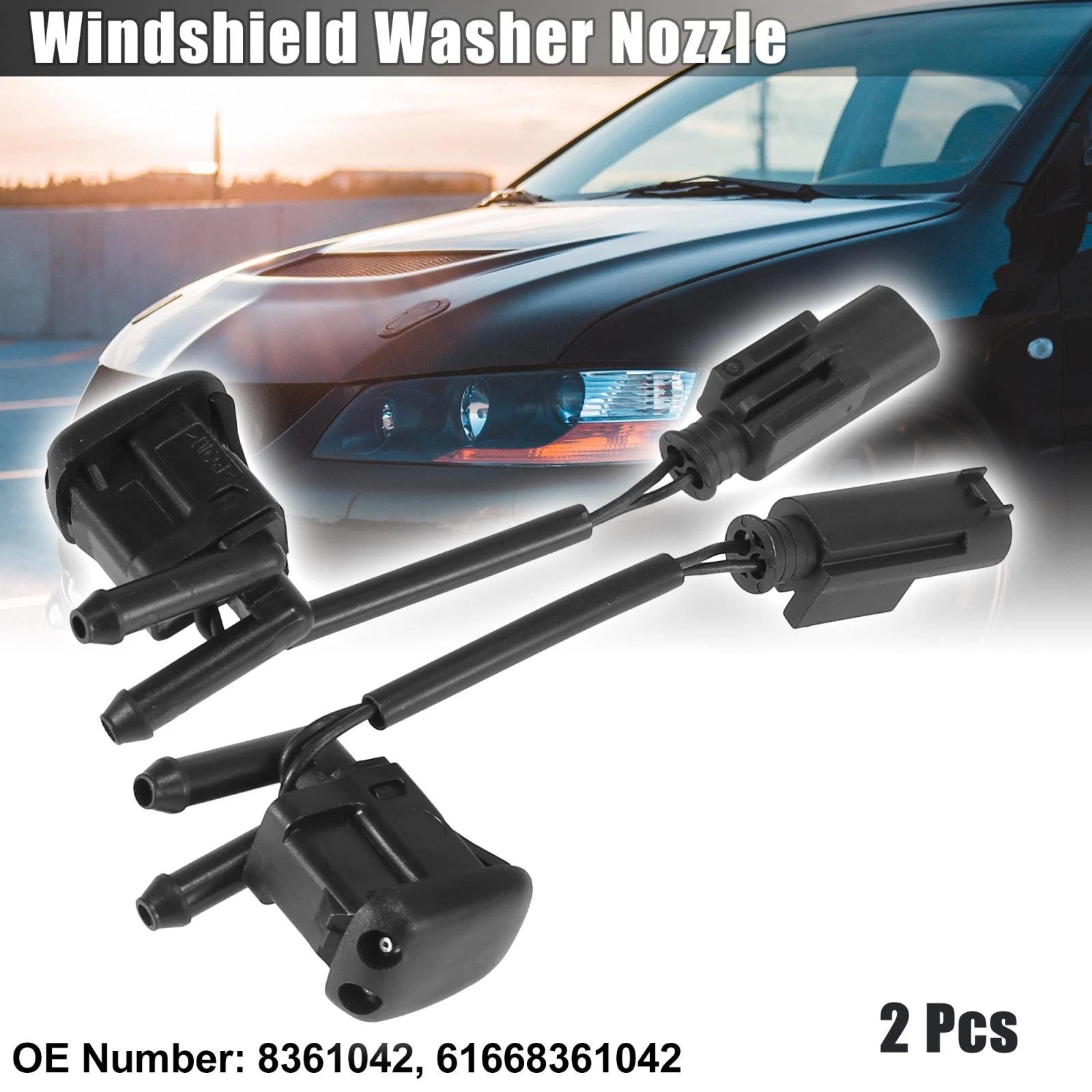 2X Windshield Washer Nozzles with Heating for BMW 5 E39 (1997–2003) 8361042