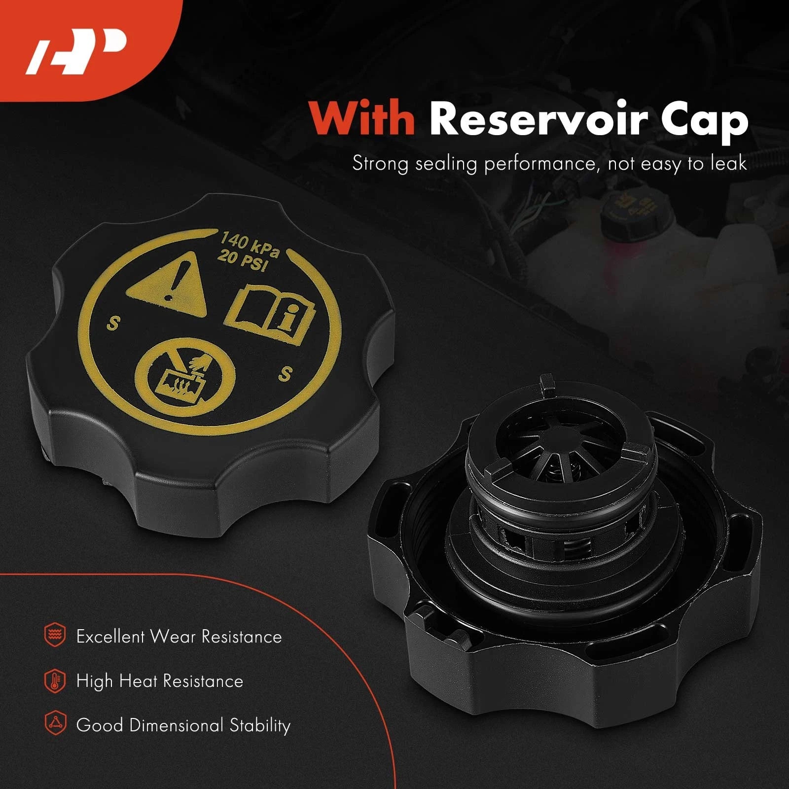 Engine Coolant Reservoir Tank with Cap for Jeep Grand Cherokee (2022–2024)