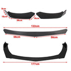 Front Bumper Lip Chin Spoiler Splitter for Universal Fit (Glossy Black)