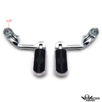 5" Angled Gear Skull Foot Pegs for Harley Sportster (32mm, 1.25" Clamp)