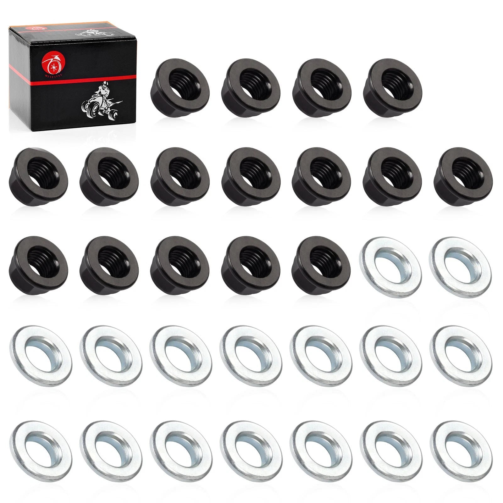 Stainless Steel Wheel Lug Flange Nuts for Yamaha Raptor 660R (2001–2005)