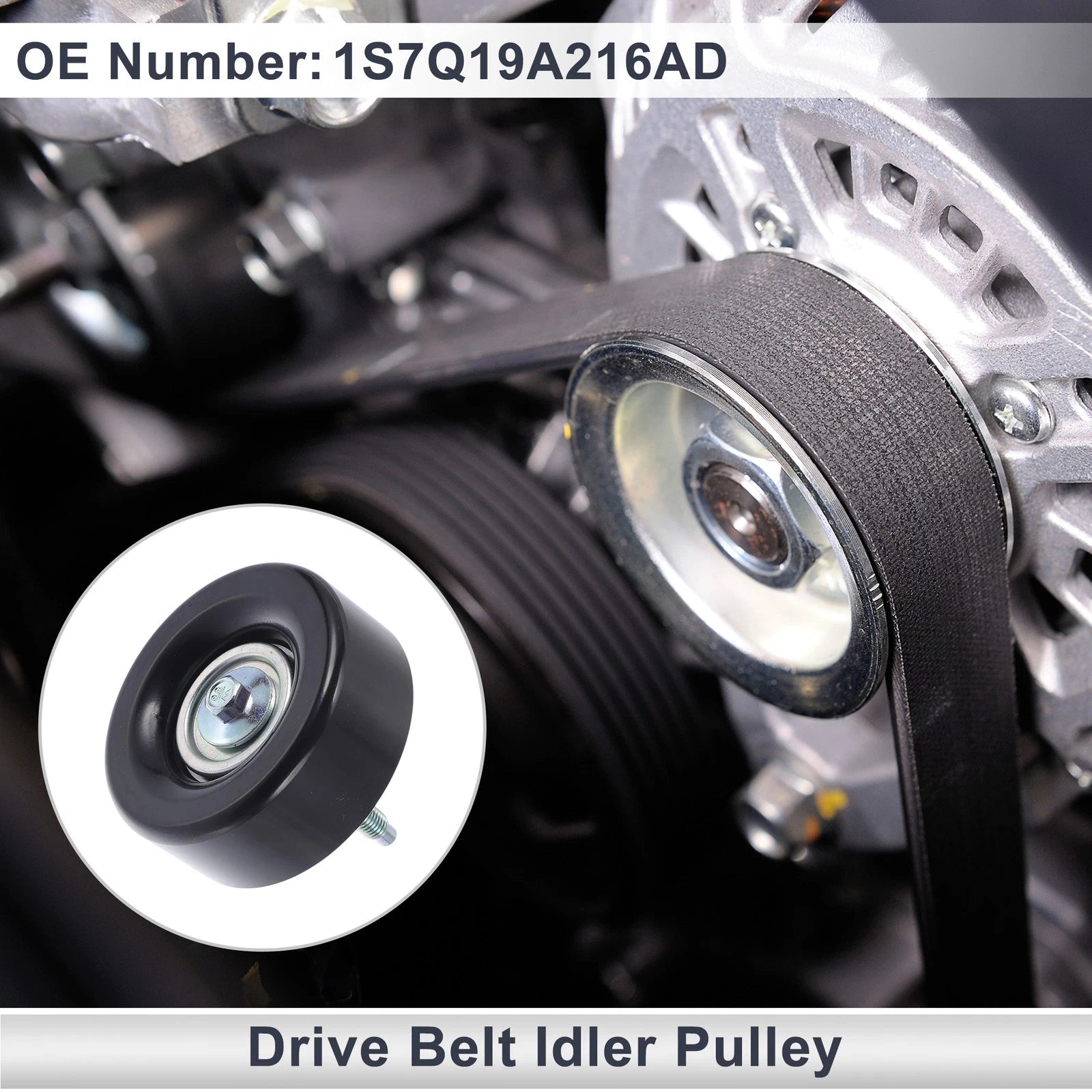 Drive Belt Idler Pulley for Ford Mondeo (2000–2015) 1S7Q19A216AD/1S7Q19A216AB