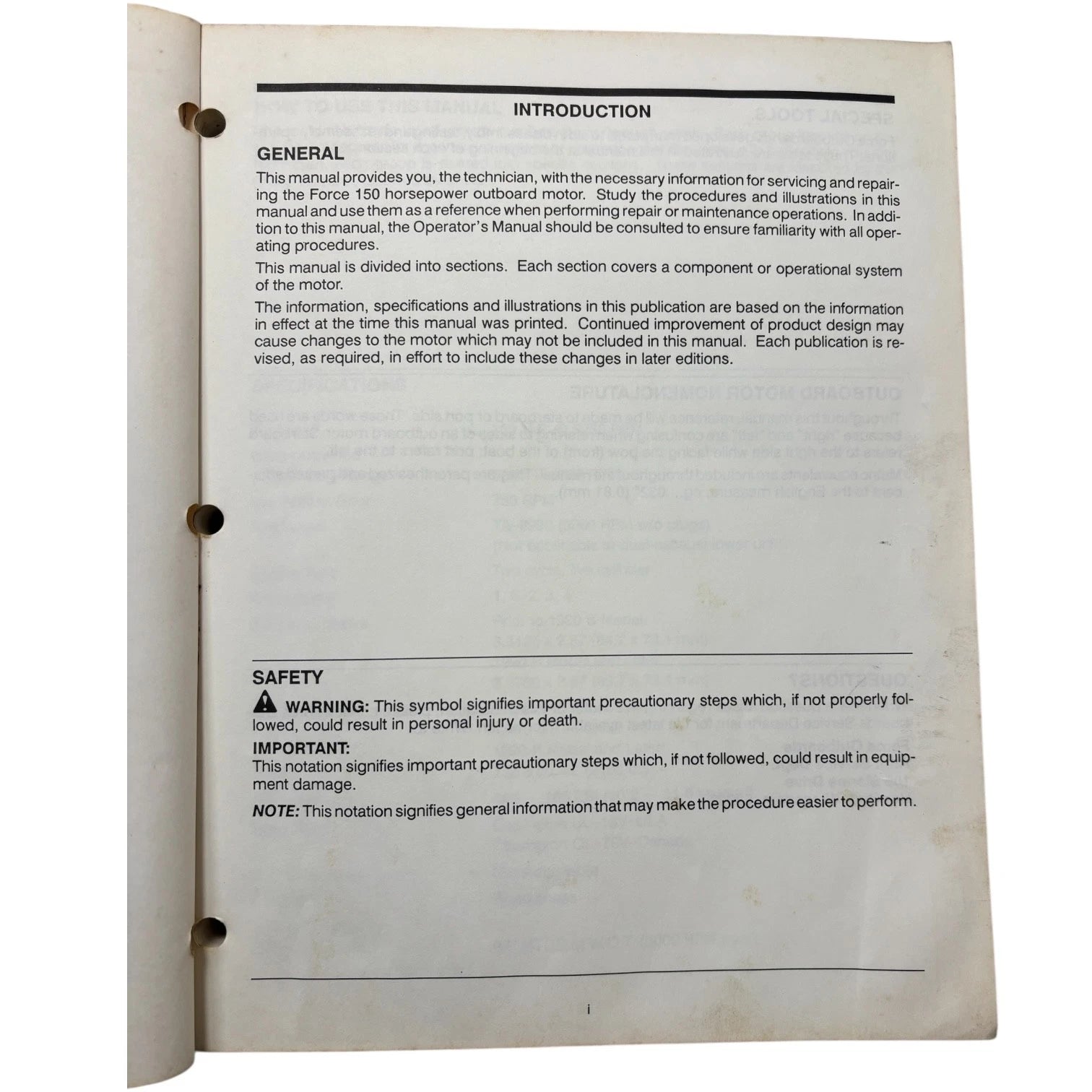 Service Manual for Force Outboards OB4643 150 HP (1989–1991 A Models)