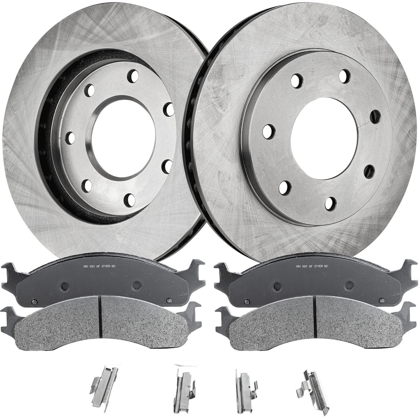 Brake Rotor and Pad Kit for Ford F-250 (1997–1999) Front Solid Set of 2 4WD