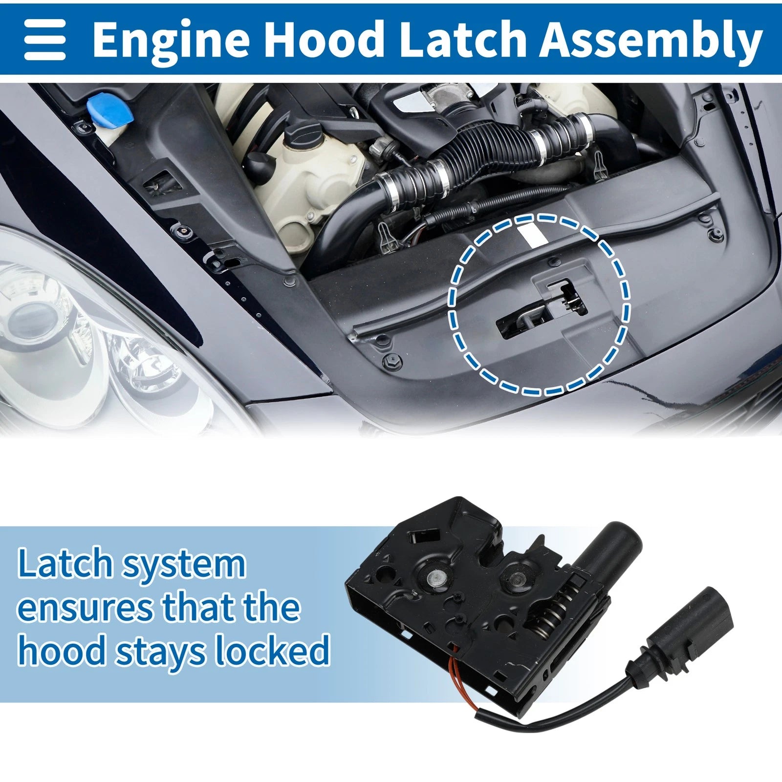 Hood Latch Assembly for Audi A3 (2015–2020) No. 8V0823509