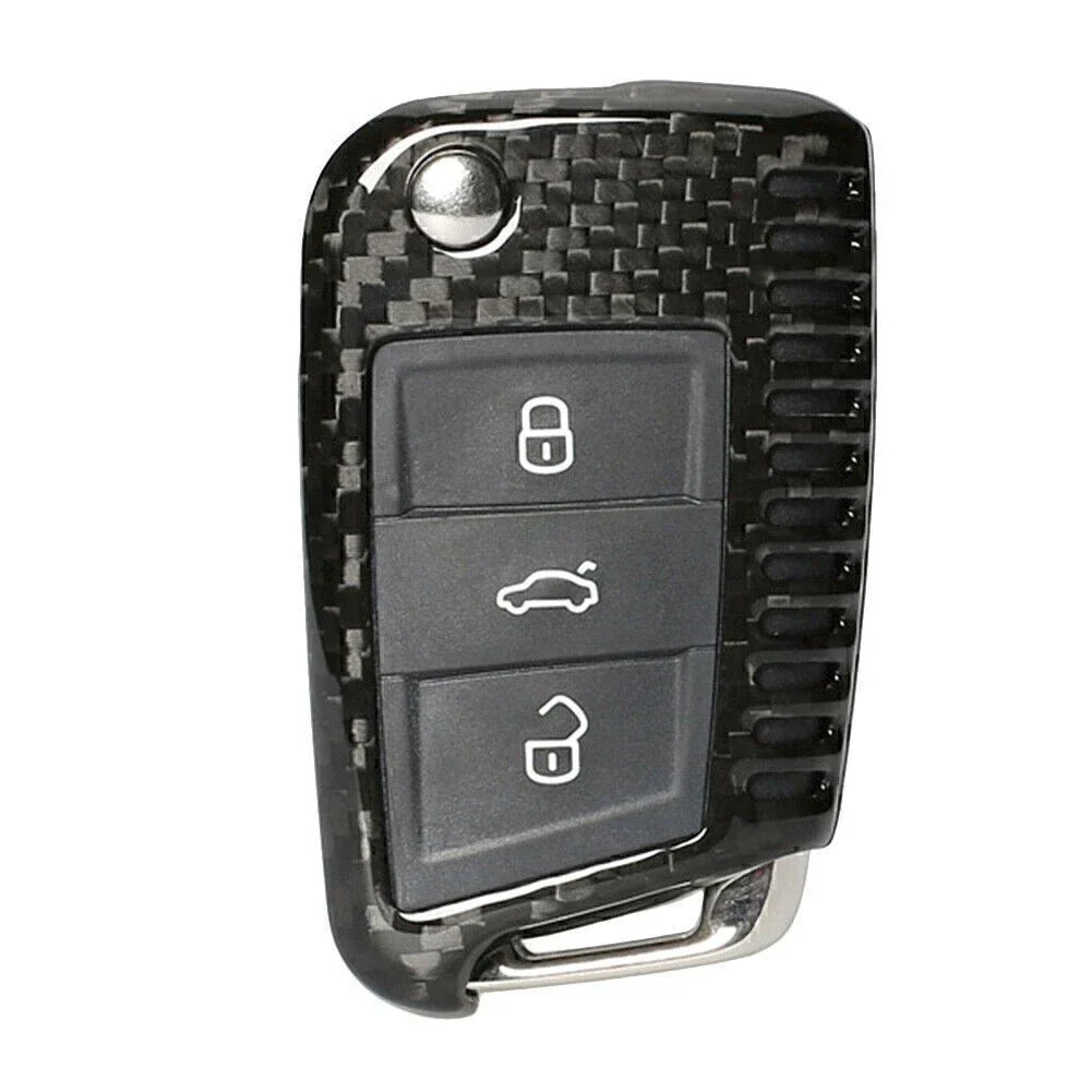 Carbon Fiber Black Remote Key Fob Cover for VW Golf MK7 (2013-2020)