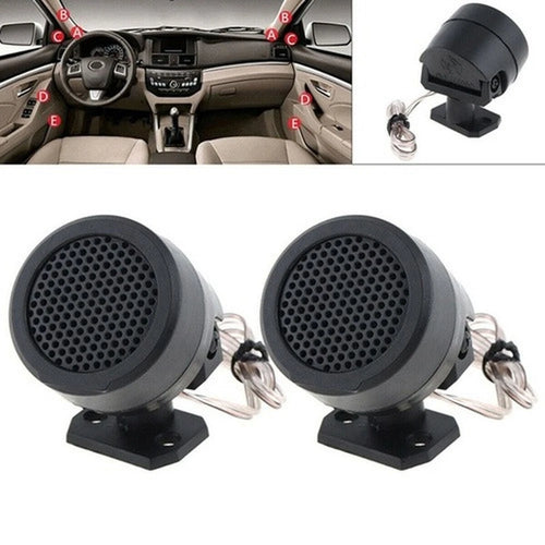 1 Pair 12V Car Audio Tweeter Speakers Dome Loudspeakers 500W Output