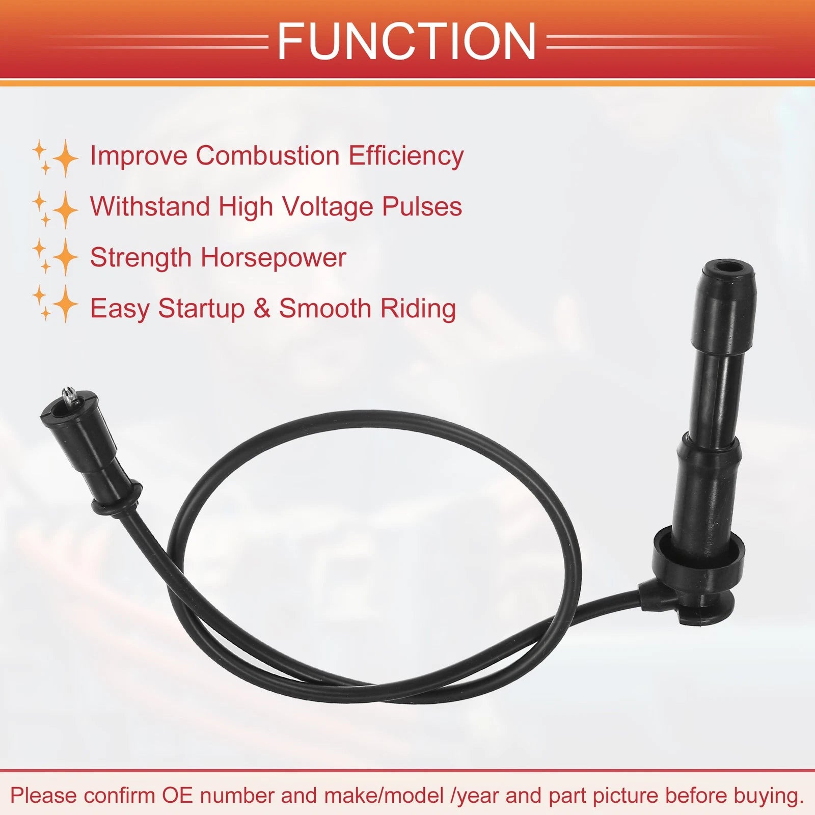3X Spark Plug Wire Ignition Coil Cable No. 2750139A70 for Hyundai Santa Fe (2013–2018)
