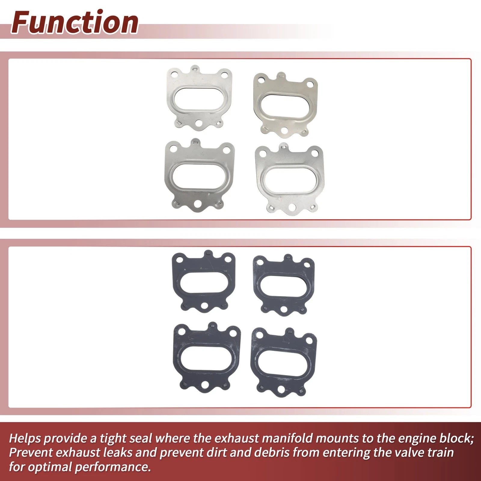 Set of 4 Exhaust Manifold Header Gaskets for Mitsubishi Pajero (1999–2006) No.ME203114