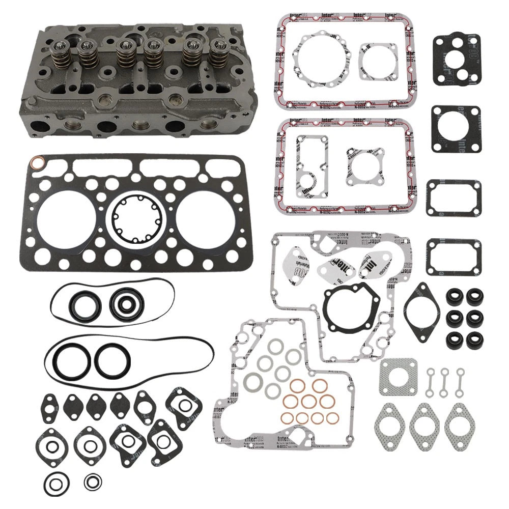 Complete Cylinder Head Assembly & Gasket Set for Kubota D750