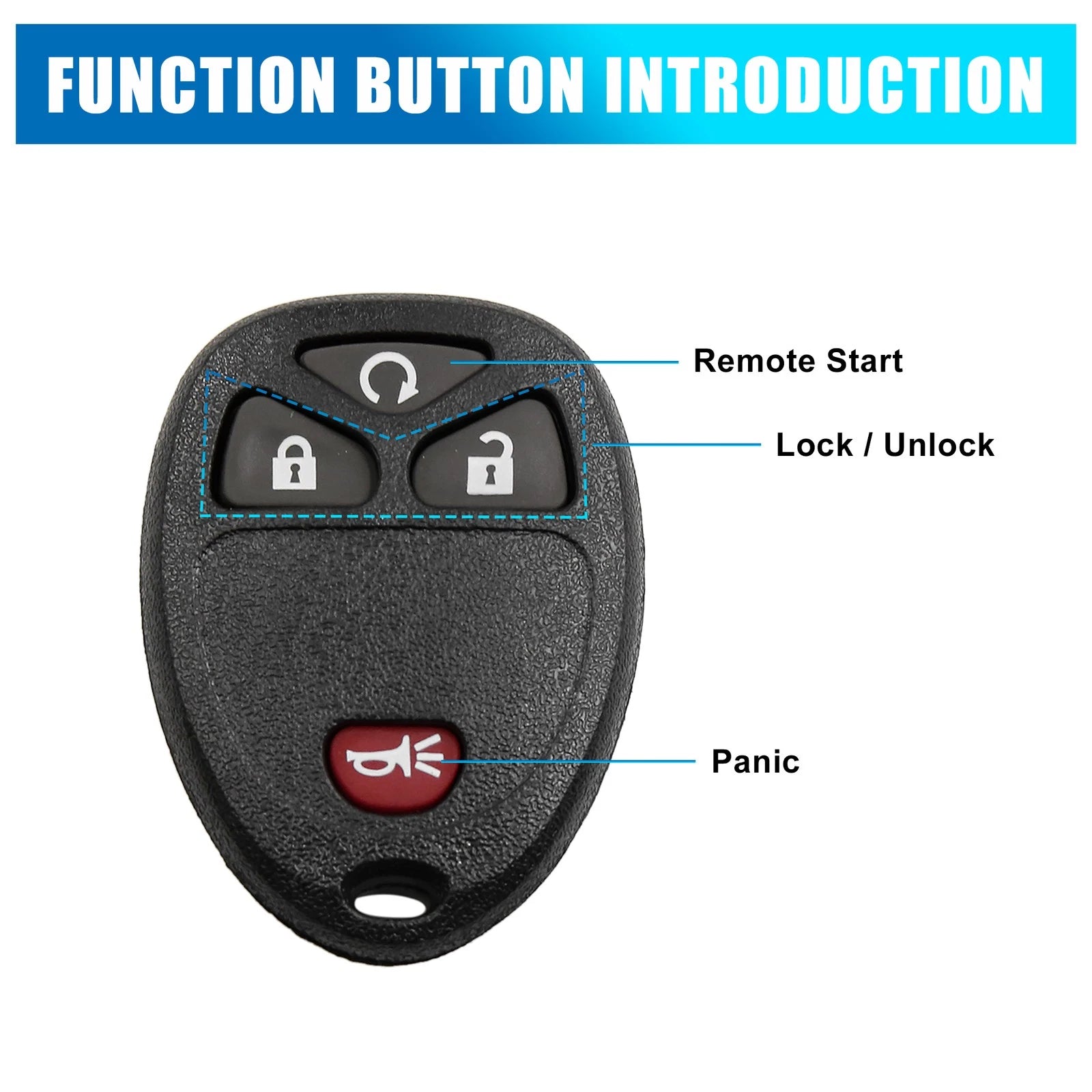 Key Fob Shell Case for Chevrolet HHR (2006–2011) 4 Button