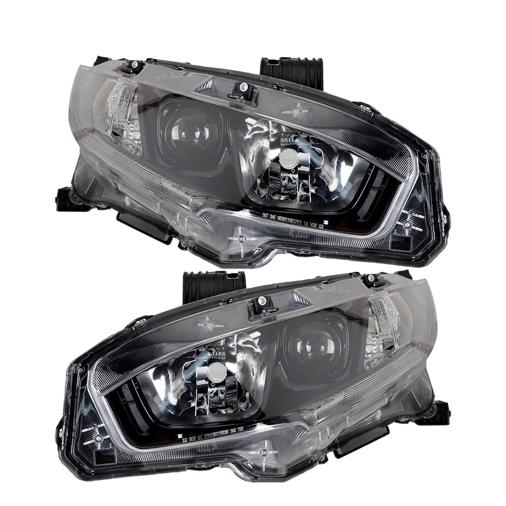 Projector Headlights Set for Honda Civic (2016–2021) Black